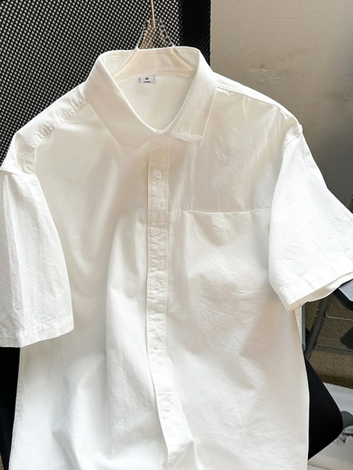

Summer Thin ort Sve Casual irt for Men Youth Trendy Color Faion Brand Loose Fit Button down Cotton Polyester B...