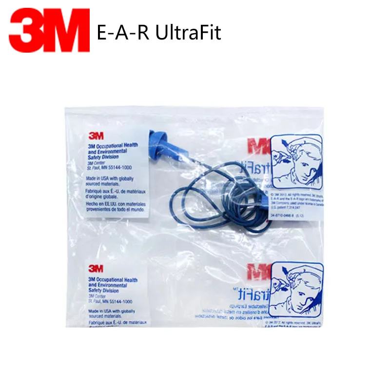 3M 340-4007 Earplugs Detectable Metals Soft Anti-noise Earplugs Swimming Racing with cord Noise Reduction Protective earmuff