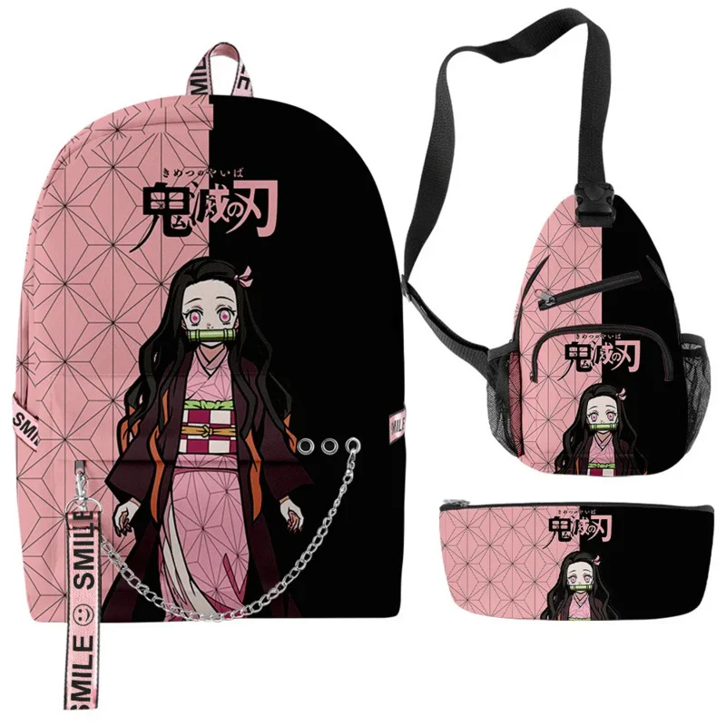 Japan Anime Demon Slayer Backpack Children Boys Girls Schoolbag Kimetsu No Yaiba Tomioka Giyuu Cartoon Backpack Latpop Bag