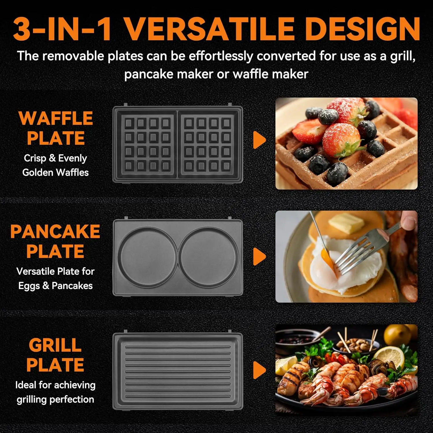 ماكينة صنع الوافل الصغيرة 3 في 1 مع ألواح قابلة للإزالة، ماكينة صنع الفطائر الصغيرة، صانع الجبن المشوي، ماكينة صنع ساندويتش الإفطار، Mini I
