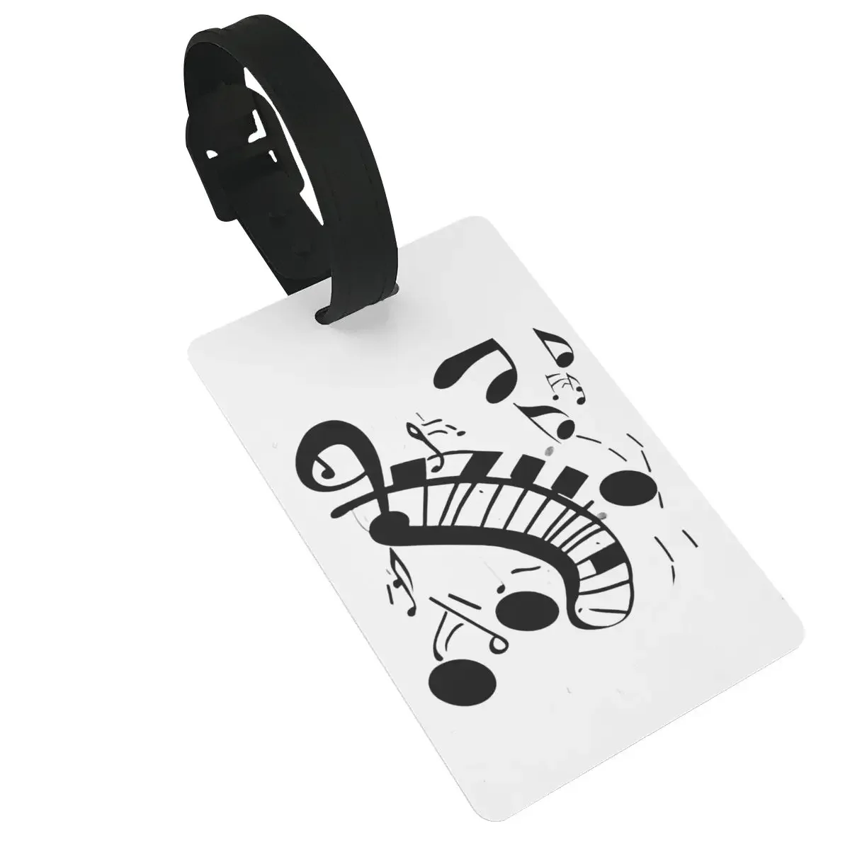 

Piano Keys With Musical Notes Luggage Tags Suitcase Accessories Travel Baggage Boarding Tag Portable Label Holder Name Address