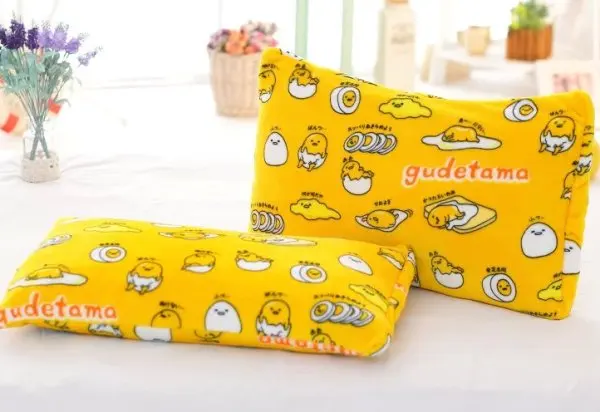 Sanrio Gudetama Egg Yolk Plush Blanket Melody Flannel Quilt Kawaii Cinnamoroll Flannel Pillowcase Kuromi Hello Kitty Girl Gift