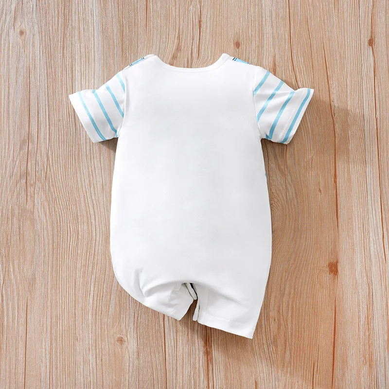 Newborn boys and girls summer sprite bear soft and comfortable round-neck jumpsuit