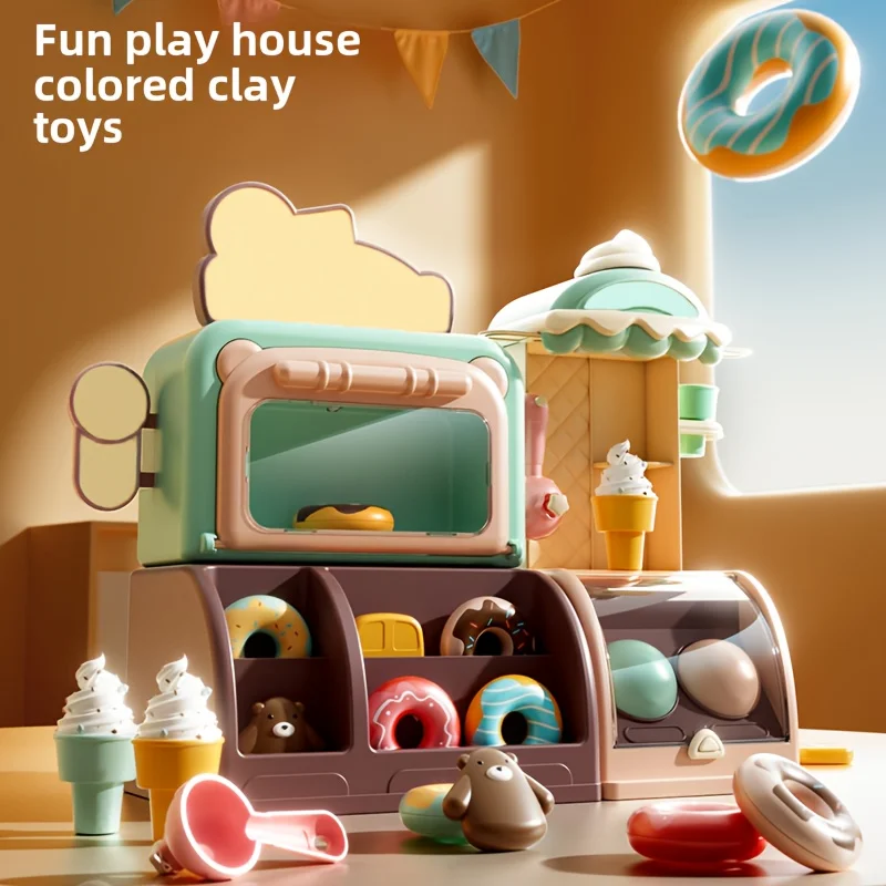 

Handmade DIY children's toys, clay ice cream machine, children's making materials, ice cream package