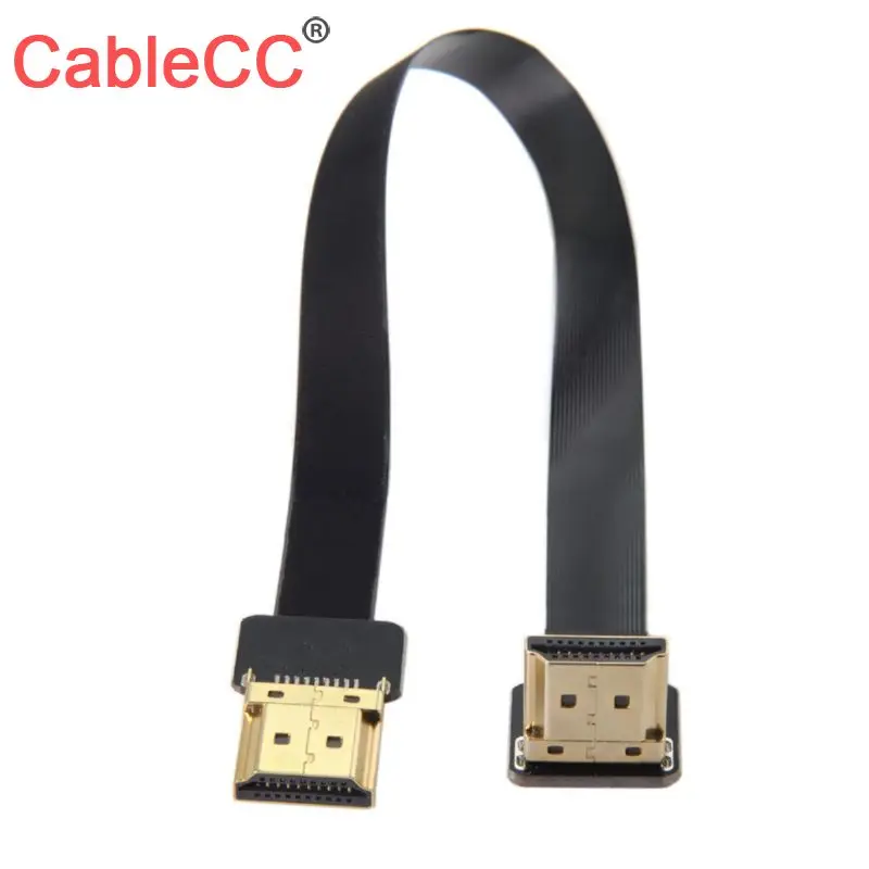 CableCC CYFPV FPV ángulo hacia arriba 90D HDTV macho 1,4 a HDTV macho HDTV FPC Cable plano para fotografía aérea multicóptero FPV HDTV