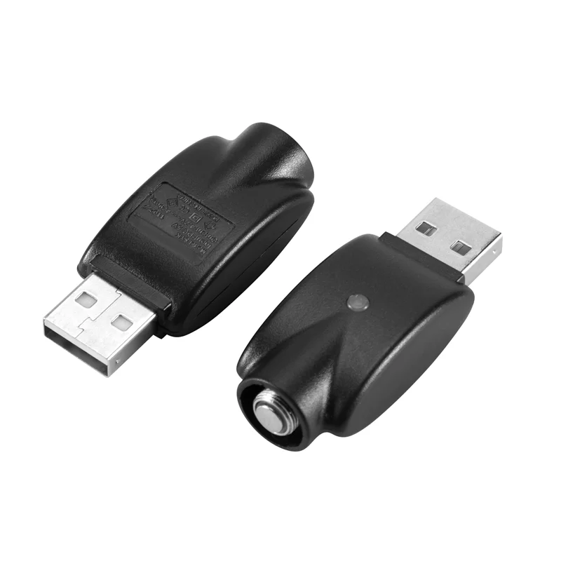 Cable de rosca USB para cargador AS95-2PCS, cargador USB portátil para vapeo, con luz indicadora LED, protección inteligente contra sobrecarga