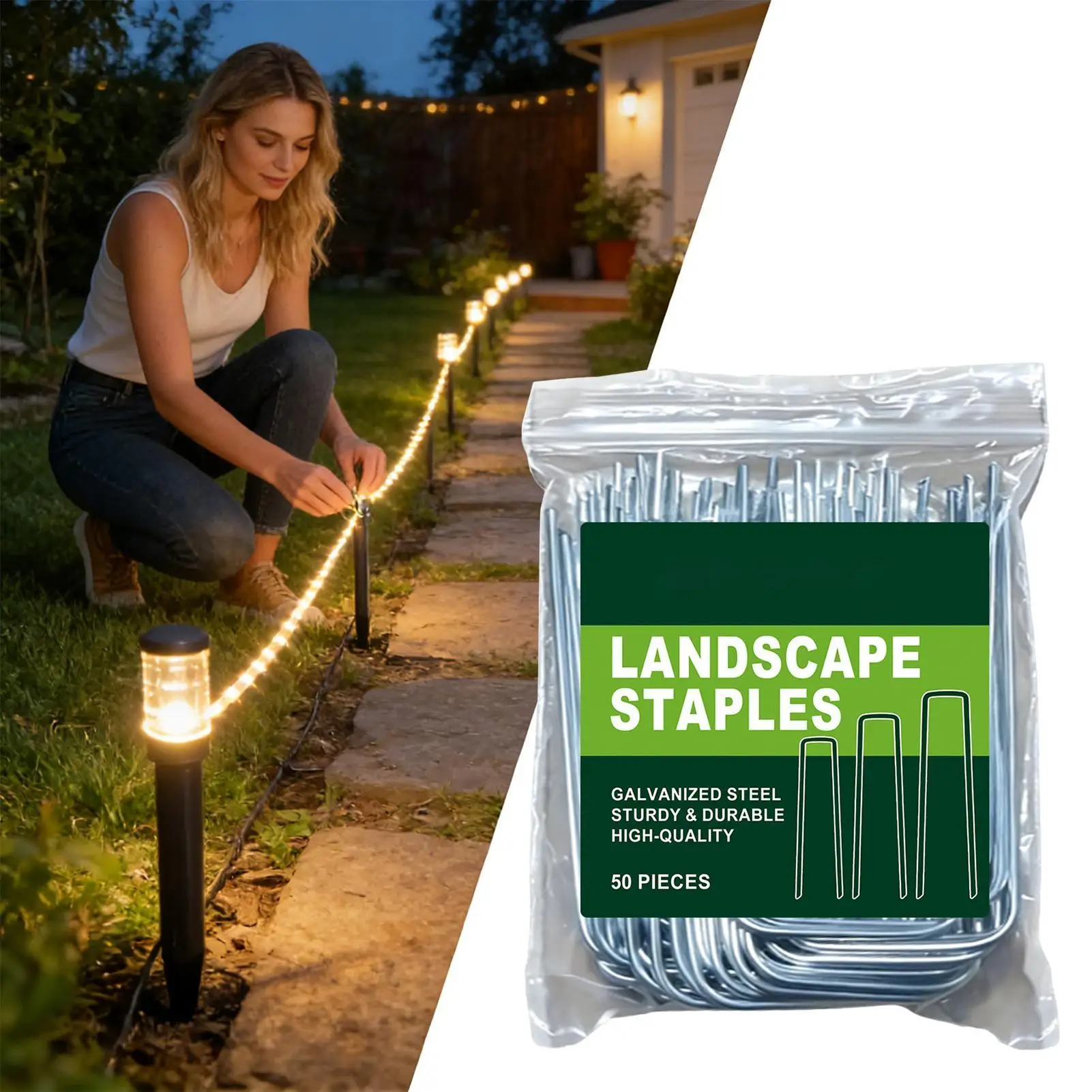 

Оцинкованные колышки для ландшафтной ткани, 50 штук, для крепления к земле, для палаток, для улицы, газона, двора