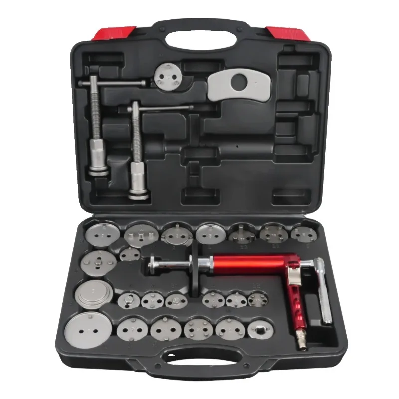 24 Piece Universal Pneumatic Brake Caliper Retraction Adjustment Kit Mangetic Pneumatic Brake Piston Retraction Kit