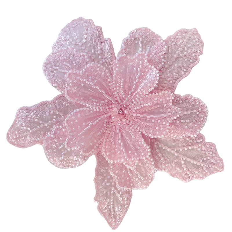 

Three-layer Embroidered Beaded Sequins Big Applique,Large Flowers,DIY Clothing,Dress,Home Decoration, Patch Accessories