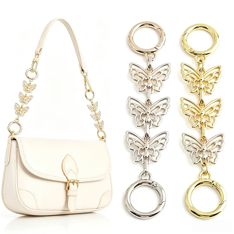 1Pc Purse Chain Extender,Metal Chain Extender for Purse,Butterfly Flower Bag Chains Extenders for Handbags, Shoulder Bags