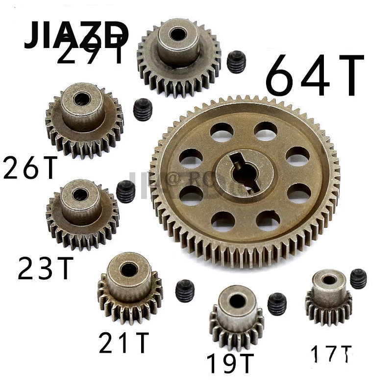 

11184 Metal Diff Main Gear 64T 11181 Motor Pinion Gears 17T 21T 26T 29T Truck 1/10 RC Parts HSP Himoto Amax Redcat Exceed 94111