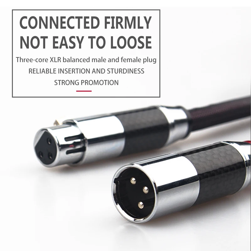 HIFI Fever 4N Pure Silver XLR Balance Cable Copper Signal Interconnect Cable With Carbon Fiber XLR Plug