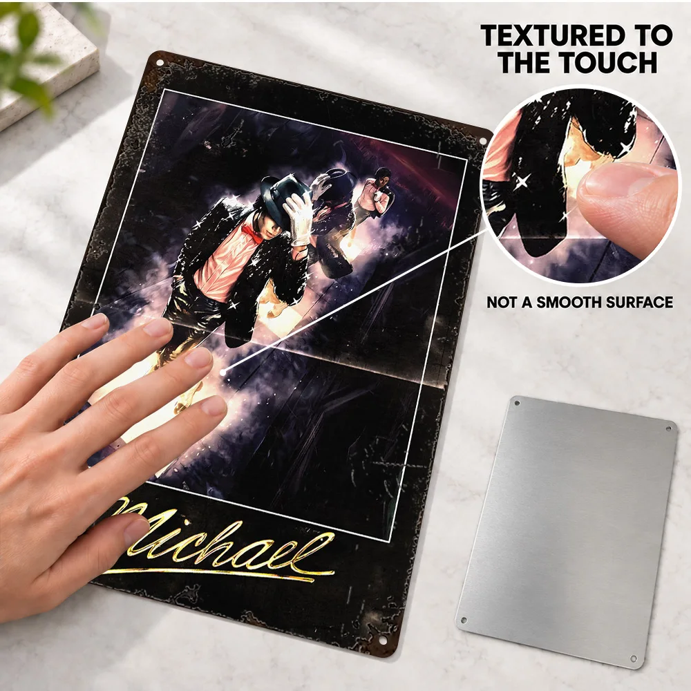 Michael Jackson Billie Jean Dance Aluminum Poster Personalized Metal Sign Painterly Wall Art For Home Studio, Music Lover Gift