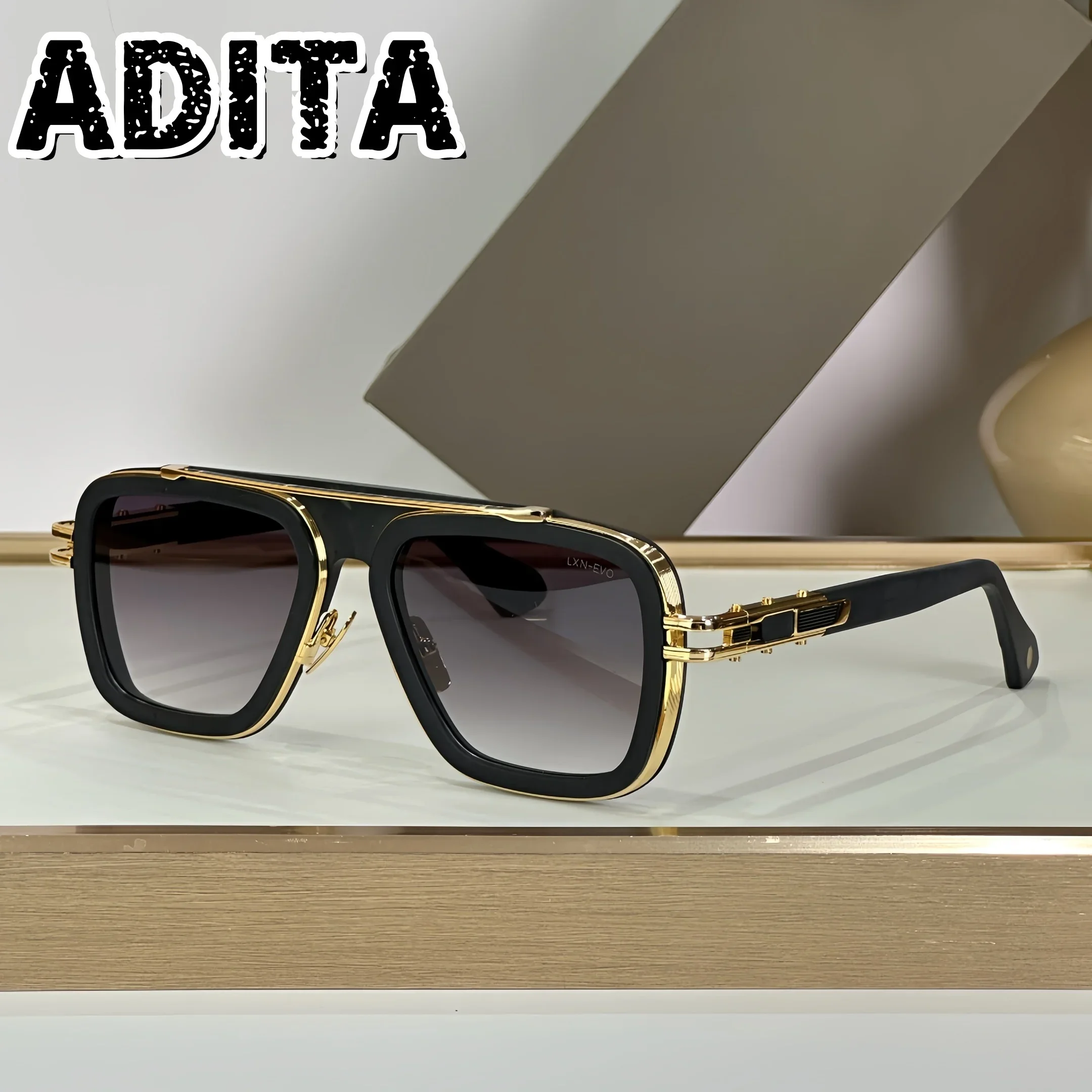 LXN-EVO DTS403 Size 54-19 Top High Quality Sunglasses For Men Titanium Style Fashion Design Sunglasses For Womens With Box