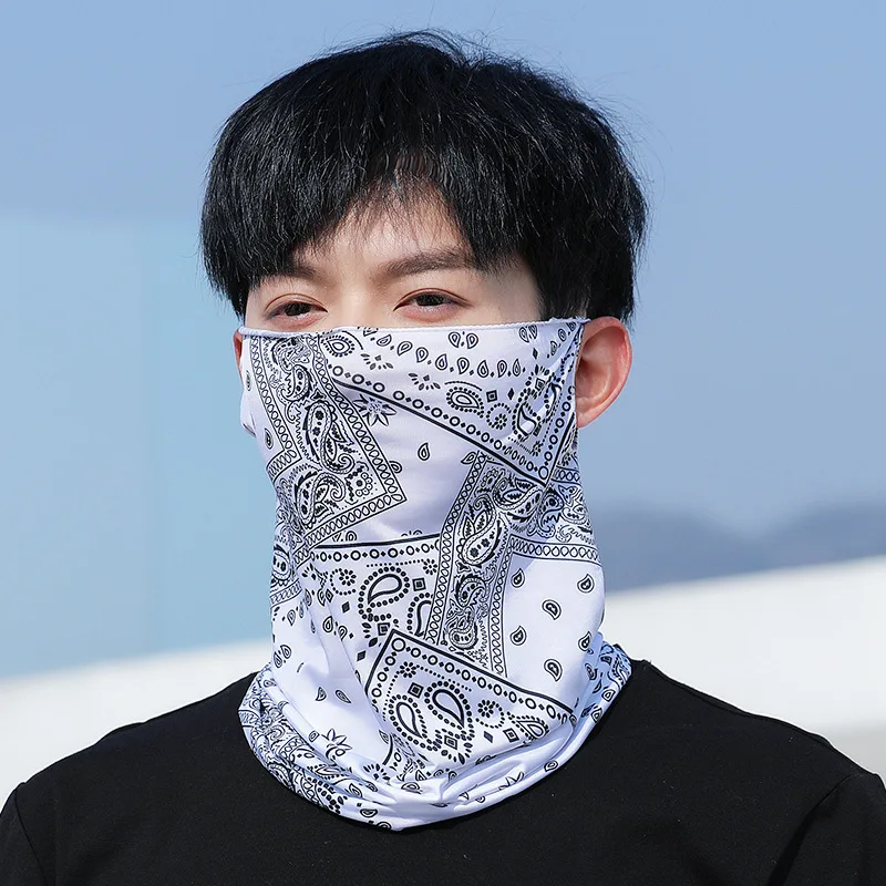 حماية من أشعة الشمس الصيفية، حماية من الأشعة فوق البنفسجية، حماية من الشمس، قناع أذن مسامي، حماية للرقبة، غطاء رقبة خارجي من الحرير الجليدي لركوب الدراجات #6