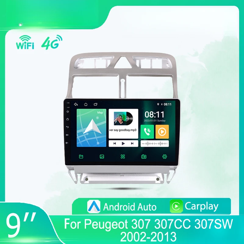 

For Peugeot 307 307CC 307SW 2002-2013 Car Multimedia Player Android Car Player GPS WIFI Carplay 4G Car Radio Navigation Stereo
