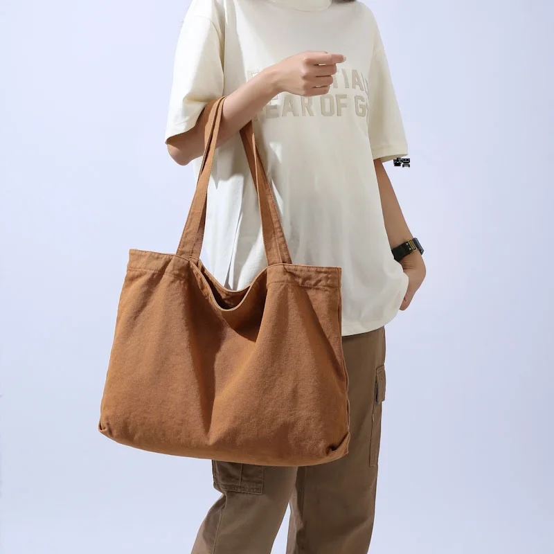 

Лаконичные однотонные модные женские сумки, модные Универсальные повседневные холщовые кошельки и сумочки в японском стиле ретро