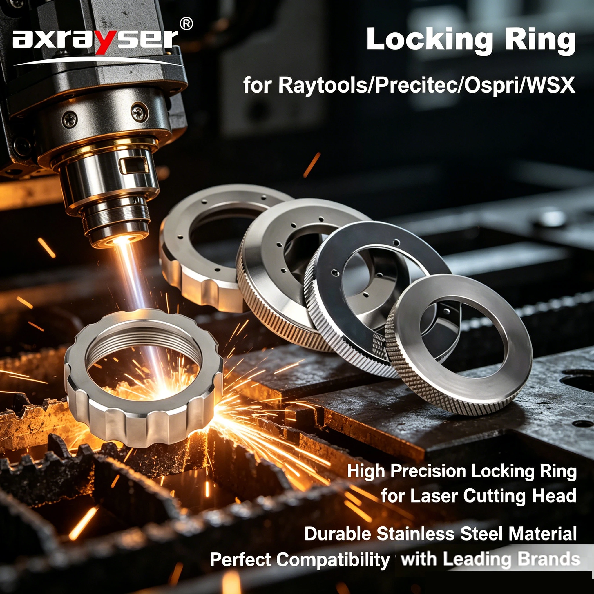 

Ceramic Locking Ring Laser Fasten Nut for Raytools BM111 BT240 WSX Precitec Ospri Laser Cutting Head Locking Ring Accessories