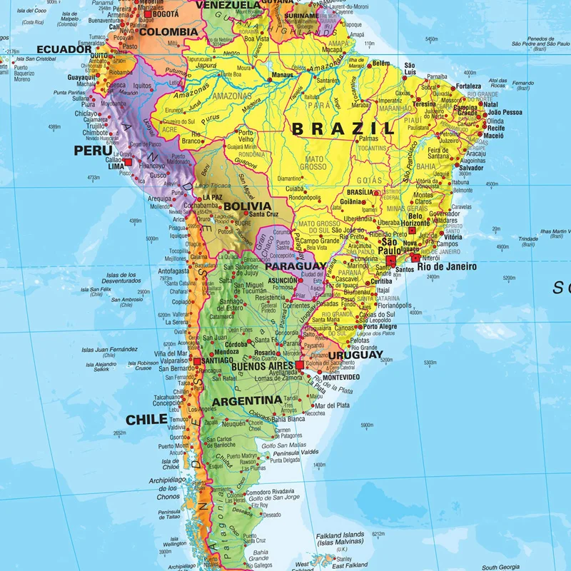 90*60cm 영어로 된 세계 지도 - 교육용 지도 캔버스 그림 포스터 및 인쇄물 사무실 학교 용품용 벽 장식