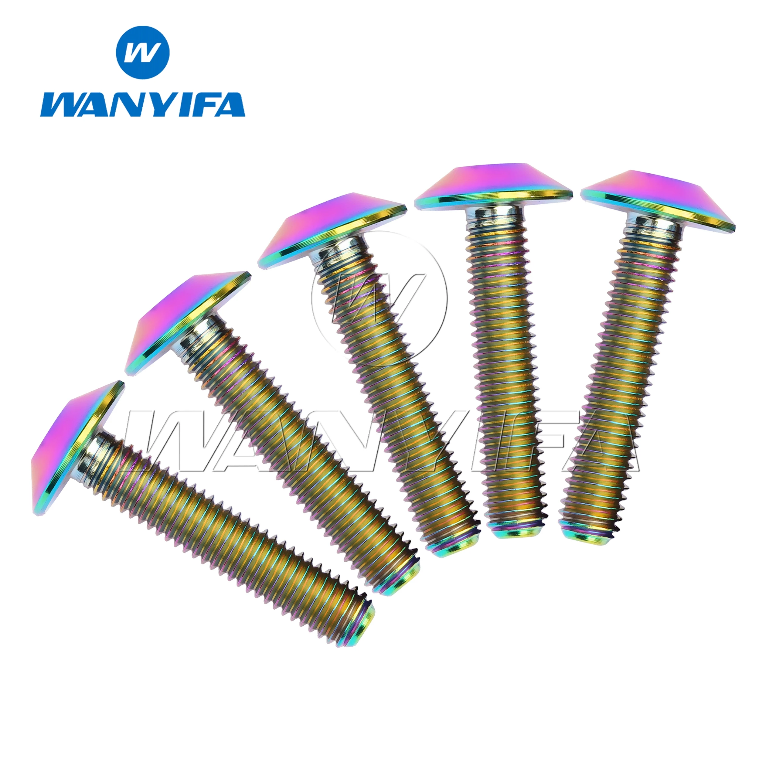 Wanyifa 5/12PCS Titanium Bolts M5x12 15 20 25mm Plum Umbrella Torx Head Screws for Motorcycle Thermal Shield/Windshield