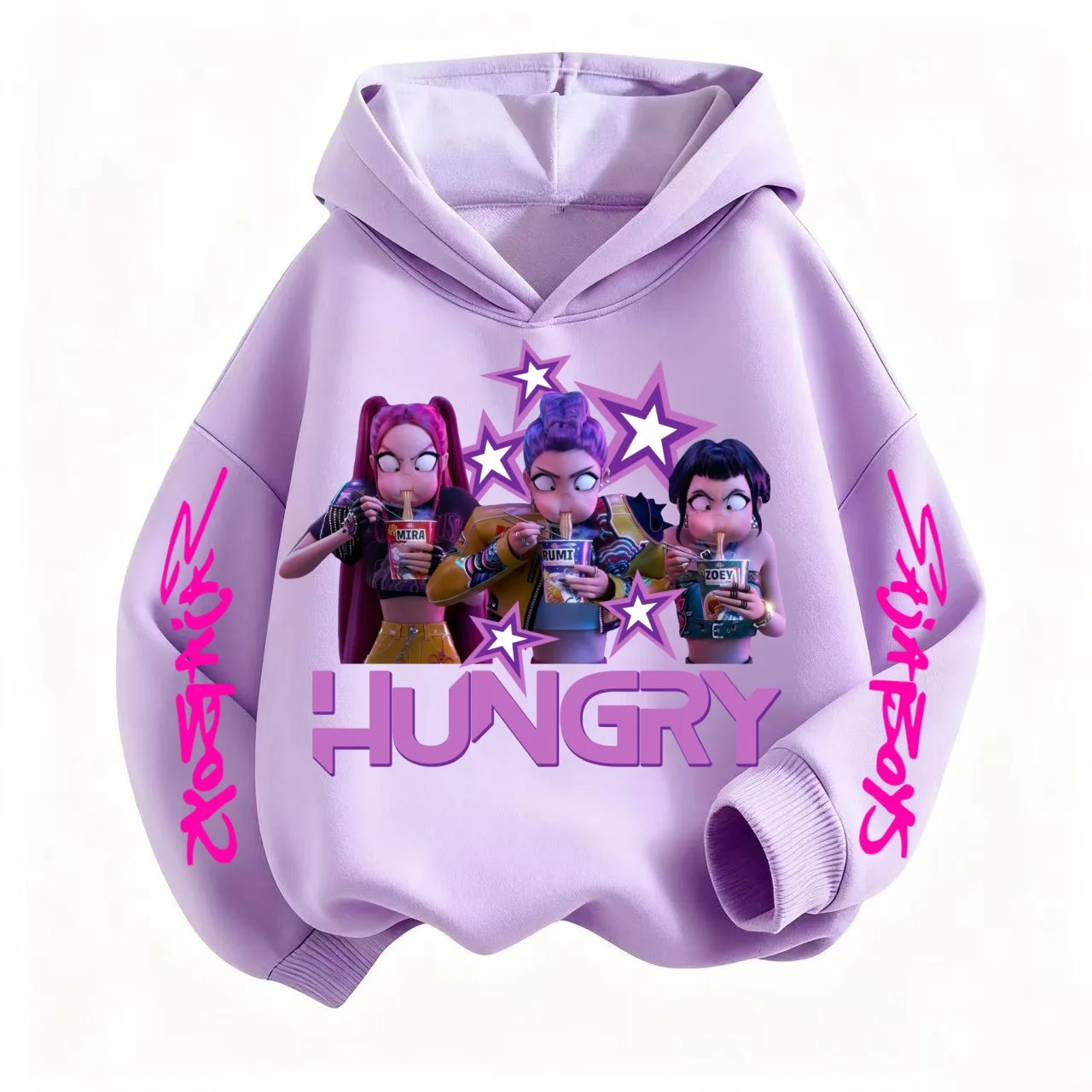 

Детская хлопковая толстовка с принтом «Охотник на демонов», модная повседневная одежда с круглым вырезом из фильма 2025 года, повседневная одежда для девочек с героями мультфильмов 17