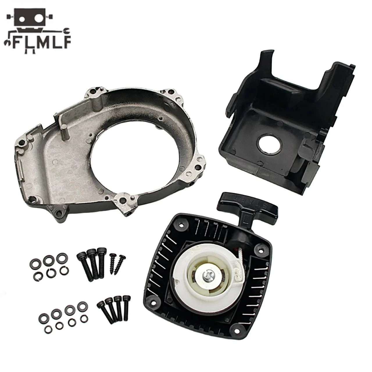 Metal Fan Cover and Plastic Cylinder Cover Pull Starter for 1/5 HPI ROVAN KM BAJA LT FG GoPed RedCat 23CC ~36CC Engine Parts