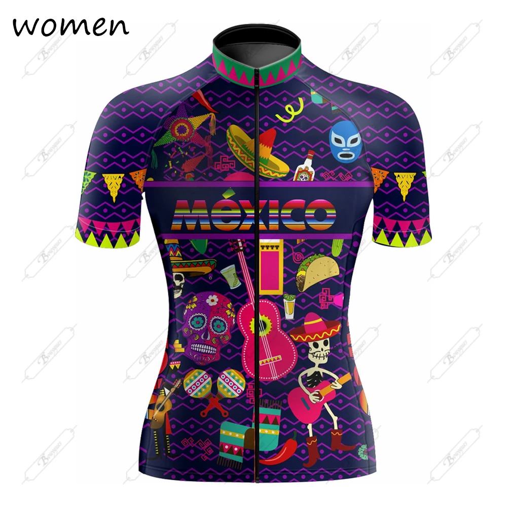 2022 New Mexico Cycling Jersey Women Bike Mountain Road MTB Top Female Bicycle Shirt Short Sleeve Racing Riding Clothing Summer