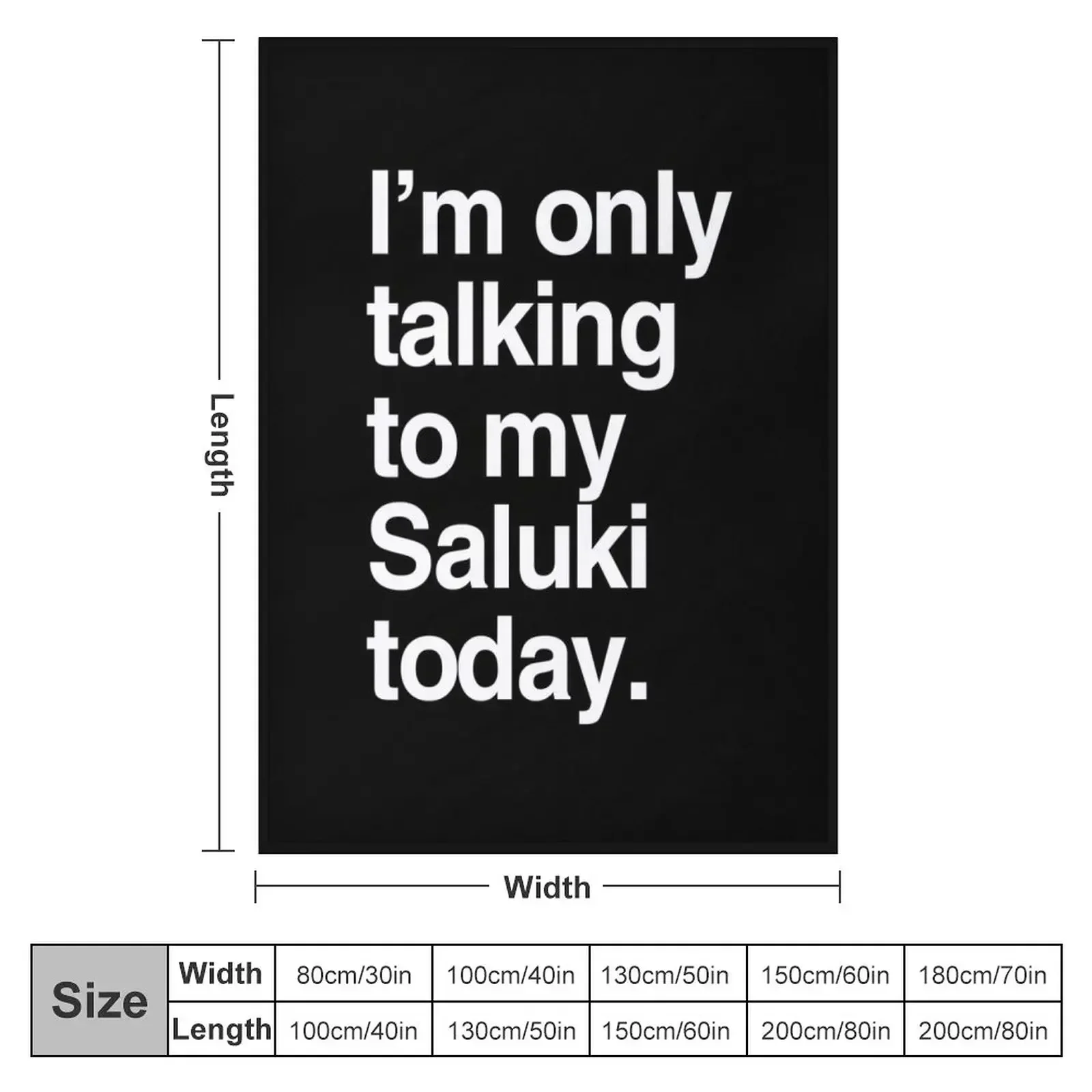 I'm Only Talking To My Saluki Throw Blanket couch cozy soft plush fuzzy picnic outdoor blanket
