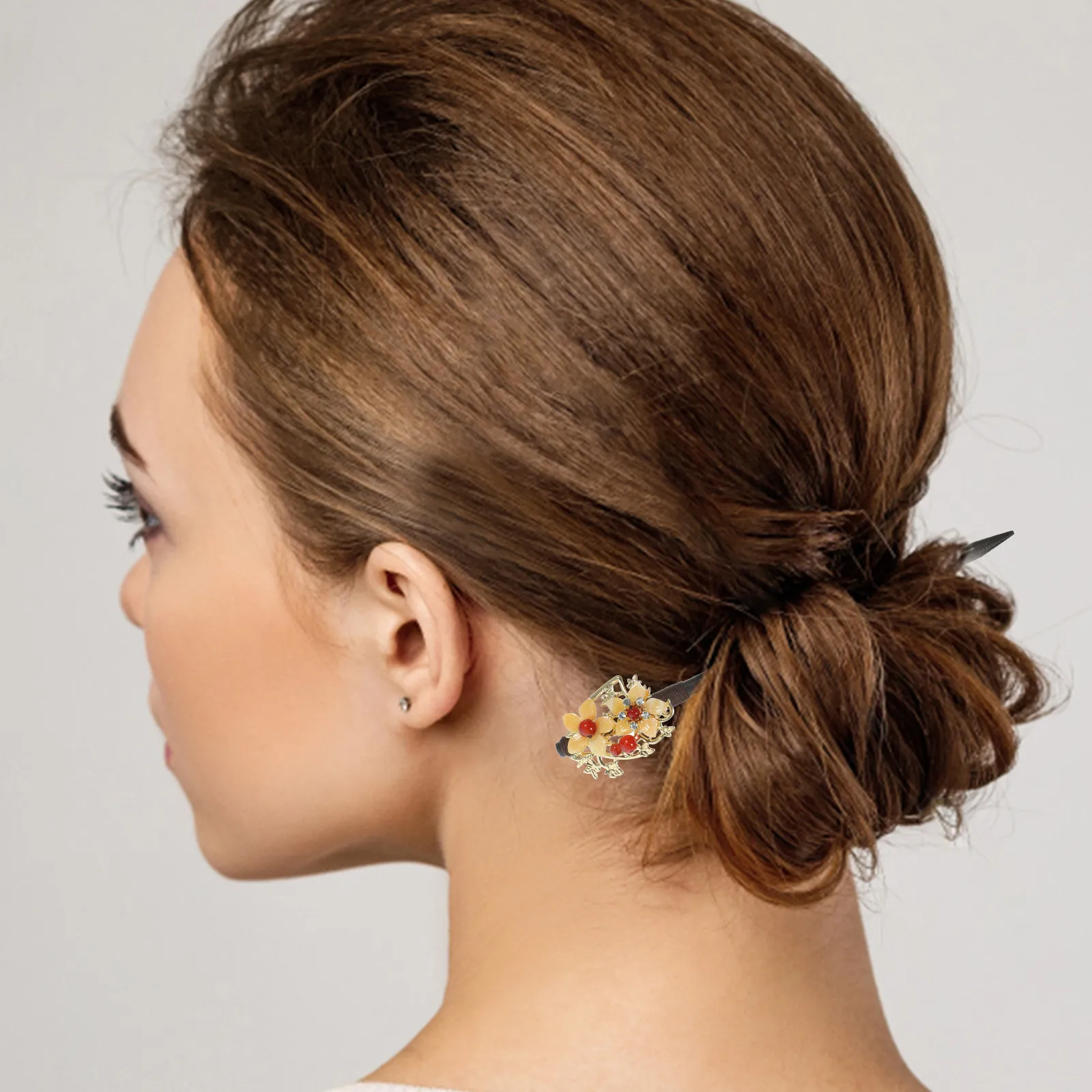 

4Pcs Vintage Flower Hair Chopsticks Chinese Style Hair Sticks Decorative Accessories for Women Girls Elegant Stylish