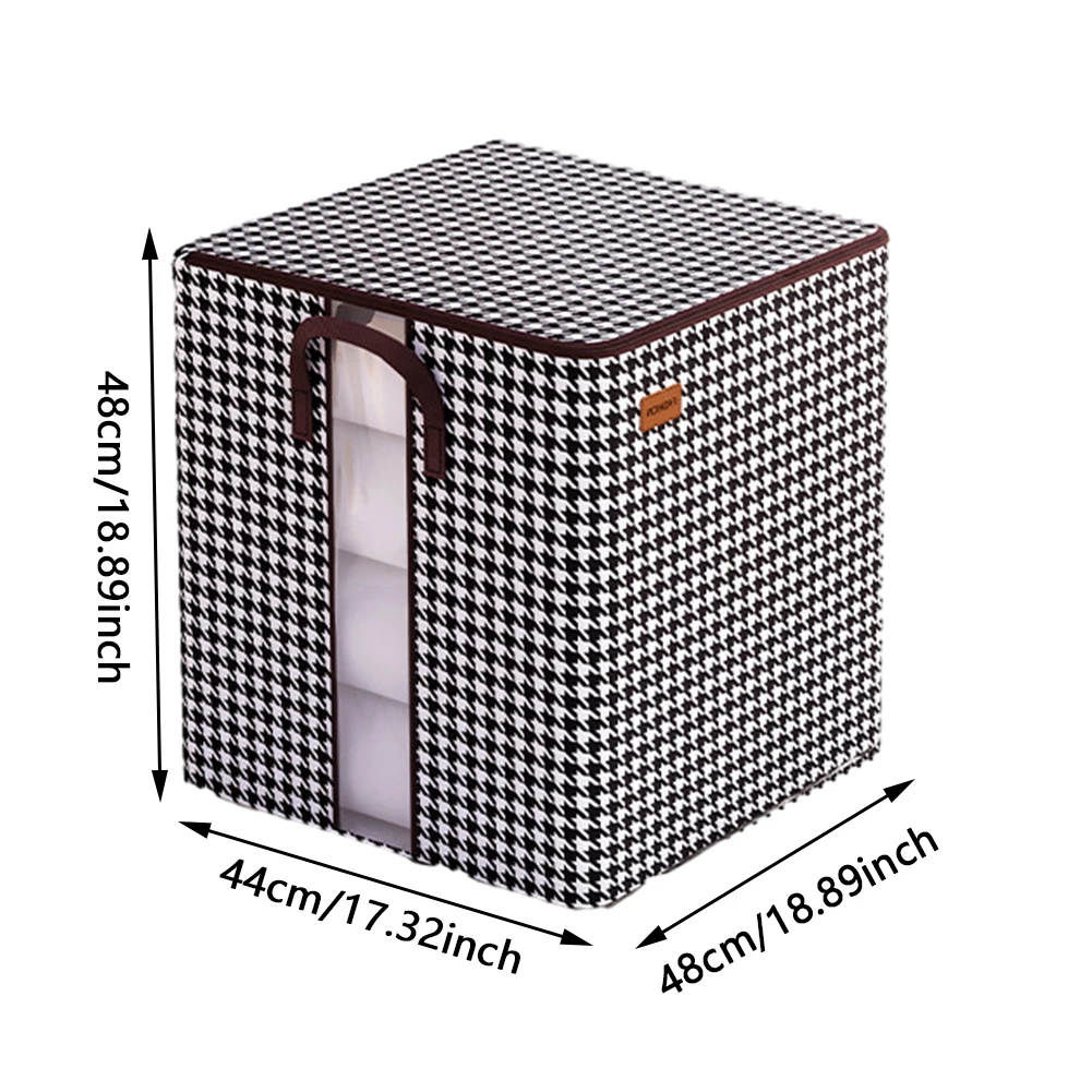 100/140/180L صندوق تخزين ملابس محمول سعة كبيرة قابلة للطي نافذة واضحة الغبار لآراميل الفراش/البطانيات/الوسائد