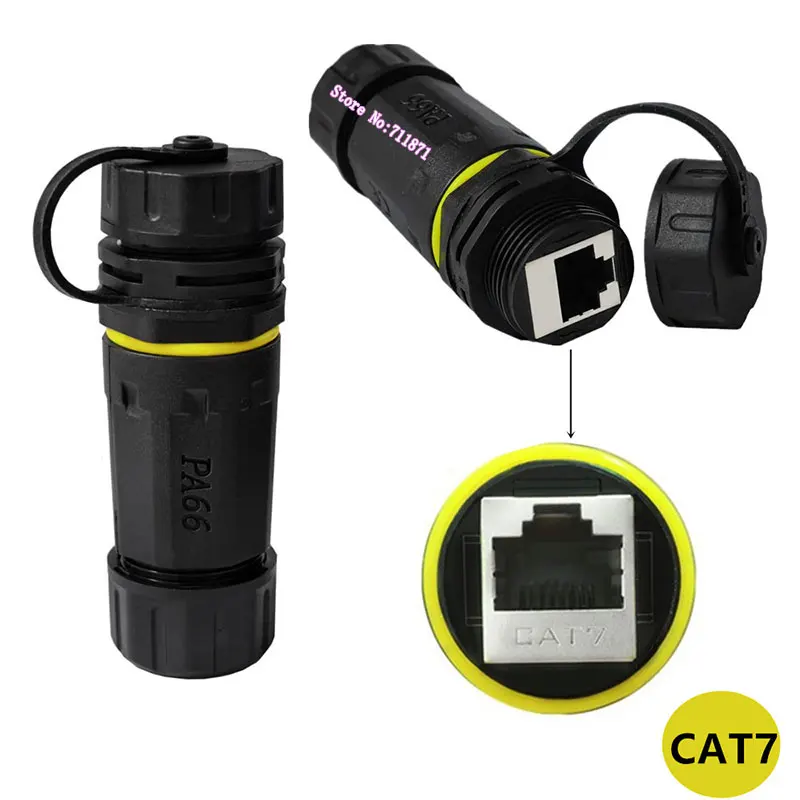 IP68 Waterproof dustproof Rj45 female to female Extension Adapter connector 8Pin Rj45 Female Ethernet Adaptor Jack Plug socket