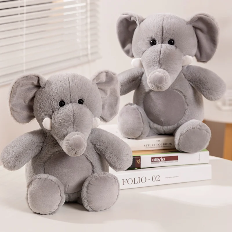 

3 Sizes Warm Hugging Grey Little Elephant Plush Toys Soft Cozy Cartoon Elephant Doll Cuddly Kids Appease Doll Birthday Gift