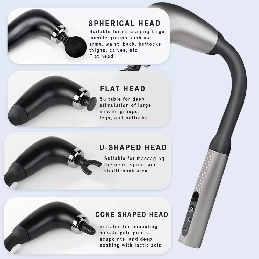 Smart Fascia Gun Electric Massager Massage Hammer Rechargeable Fascia Gun Home Handheld Hammer Back Artifact Body  Massager