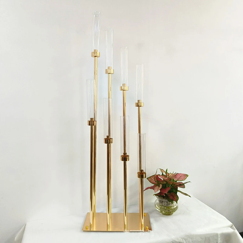 Acrylic Candelabras  128 CM Height 8 Arms Candle Holders Luxury Wedding Table Centerpiece Candlesticks Home Decoration