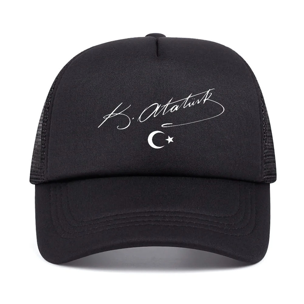 Mustafa Kemal Ataturk Turkey Signature baseball cap Outdoor Running Golf Adjustable mesh trucker hat Breathable Snapback hats