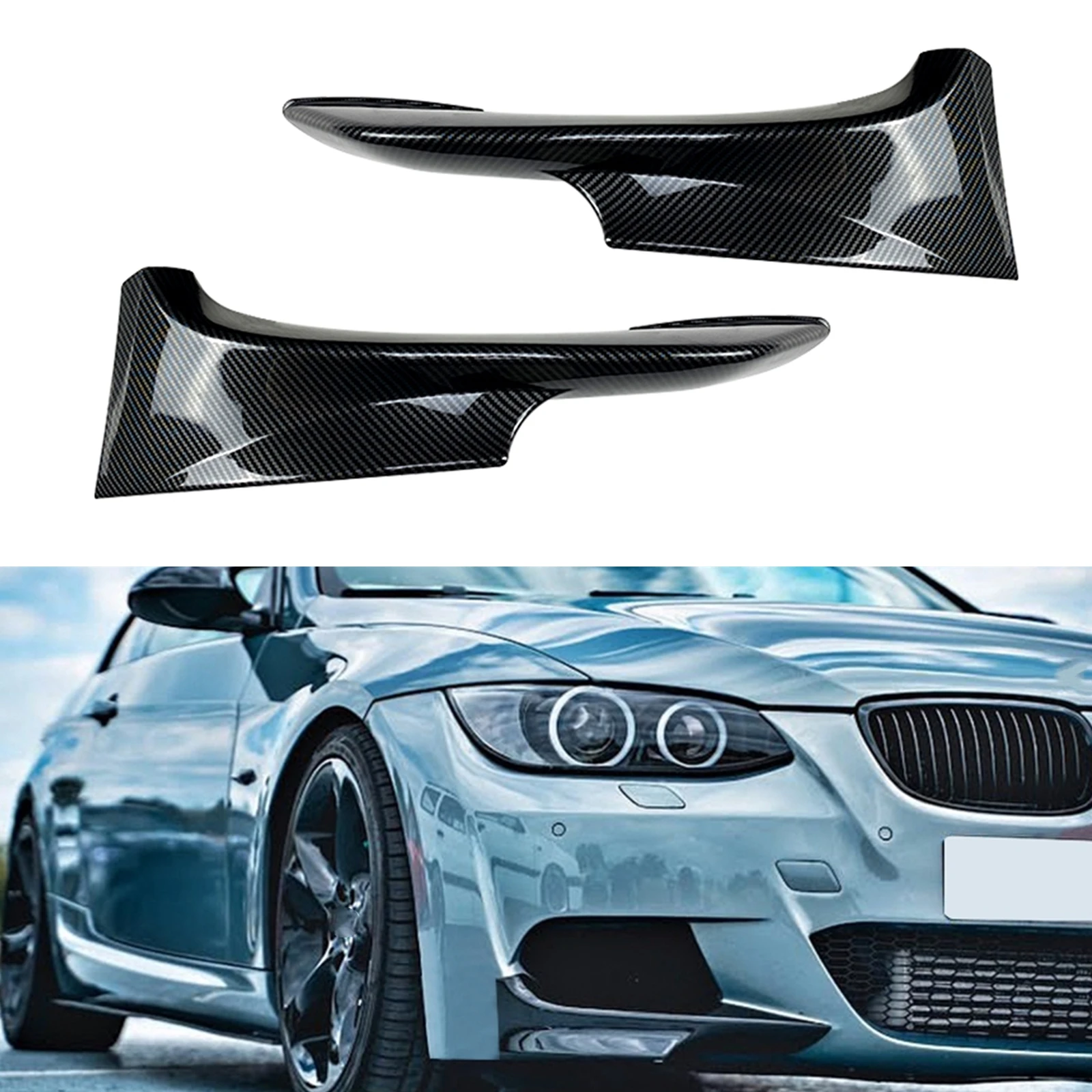 For BMW 3 Series E92 E93 LCI M Sport 2010-2014 M-Tech Front Bumper Side Splitter Cover Car Lower Air Vent Intake Spoiler Canards