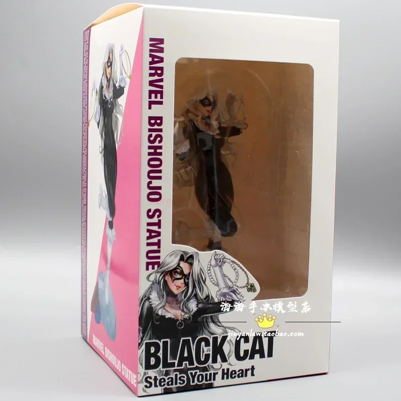 25cm  Kawaii Marvel Bishoujo Black Cat Felicia Hardy Collectible Figure Model Doll Toy Figurals Brinquedos