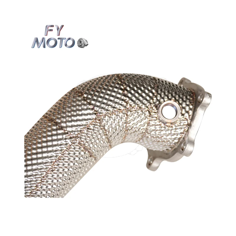 NEW DESIGN Exhaust Downpipe For Audi S6 RS6 4G C7 RS7 3 Inch With Heat Shield