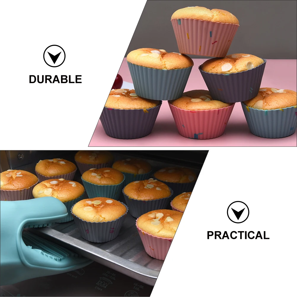 

Silicone Muffin Cup DIY Cake Making Mold Thicken Delicate Small Silica Gel Baking Tool Round Lace
