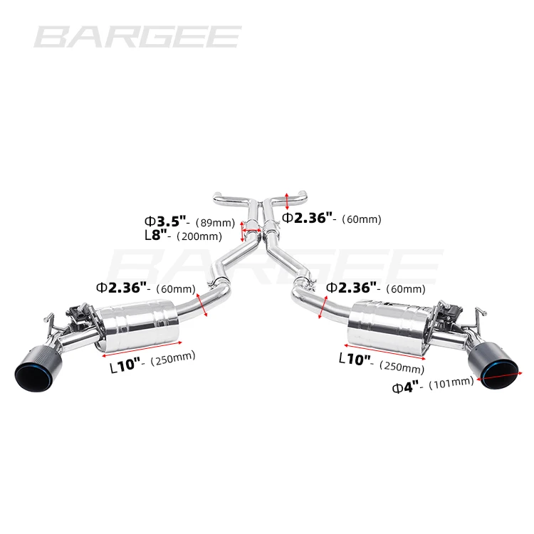 for  Bargee dual Valvetronic EXHAUST CATBACK system For chevrolet Camaro 3.6L 2008~2015 stainless steel valvetronic catback exha