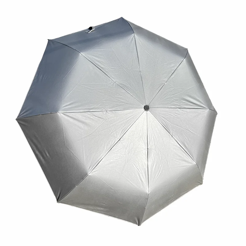 Ultra light titanium silver 3 folding sun umbrella super strong sun and rain protection dual-use windproof UV protection UPF50+