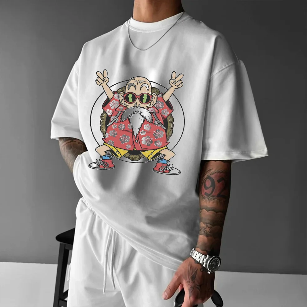 

Harajuku Anime Dragon Ball Oversized Y2k Men's Clothing Summer Graphic T Shirts Casual Cotton Women Short Sleeve Tee Tops Unisex
