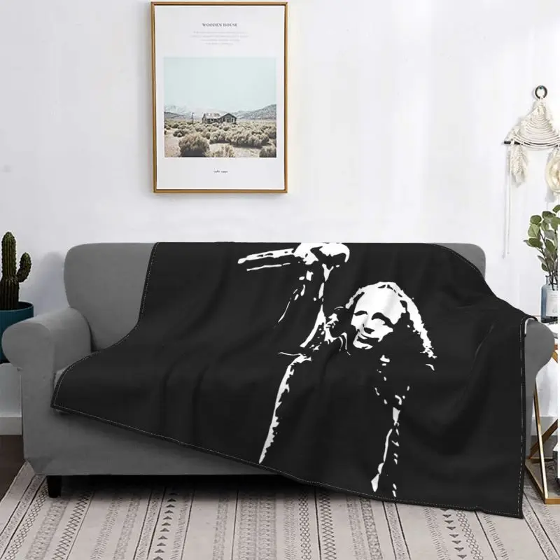 Ronnie James Dio Neon Knights Iconic Rock Blanket Warmth Classic Super Warm Faux Fur Mink Home Decotation