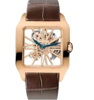 أزياء ساعات كوارتز ساعة جوفاء الفولاذ المقاوم للصدأ الأزرق جلد مربع ساعة اليد رجالي مخصصة