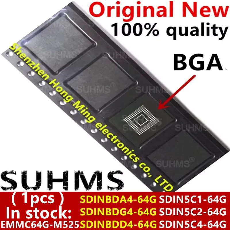 (1piece) 100% New SDINBDA4-64G SDINBDG4-64G SDINBDD4-64G SDIN5C1-64G SDIN5C2-64G SDIN5C4-64G EMMC64G-M525 BGA