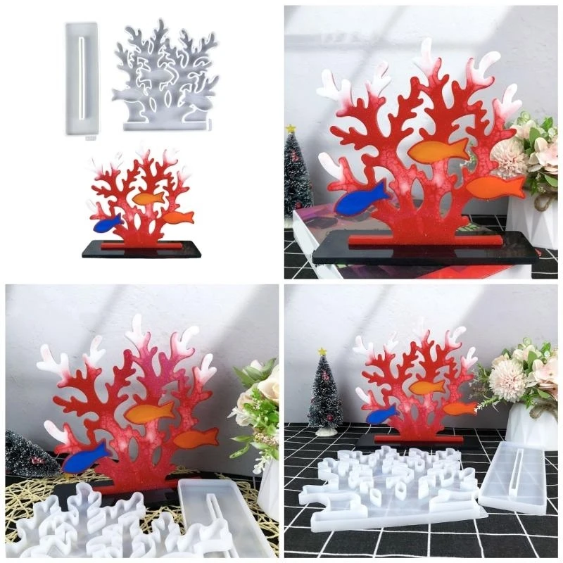 

2pcs Sturdy Coral Fish Resin Mold For Lifelike Home Decors And Craft Enthusiasts Y08E