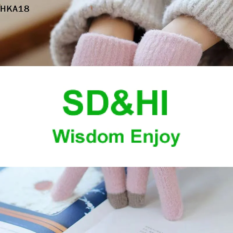 

Kawaii Knitted Gloves Female Cute Cartoon Embroidered Bear Touchscreen Gloves Autumn Winter Warm Women Shopping Knit Soft Gloves