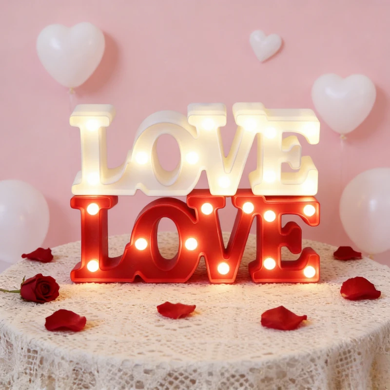 

Романтический 3D светодиодный знак любви с буквами, настольная лампа, ночник для домашнего декора, подарок на день Святого Валентина, украшения для рабочего стола на свадьбу, день рождения