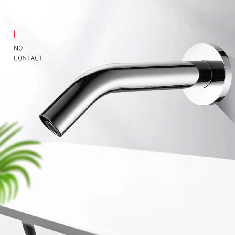 Recessed Touchless Faucet Chrome Bathroom Brass Basin Faucet Smart Sensing Kitchen Sink Mixer Tap Wall Mount Infrared Vanity Tap