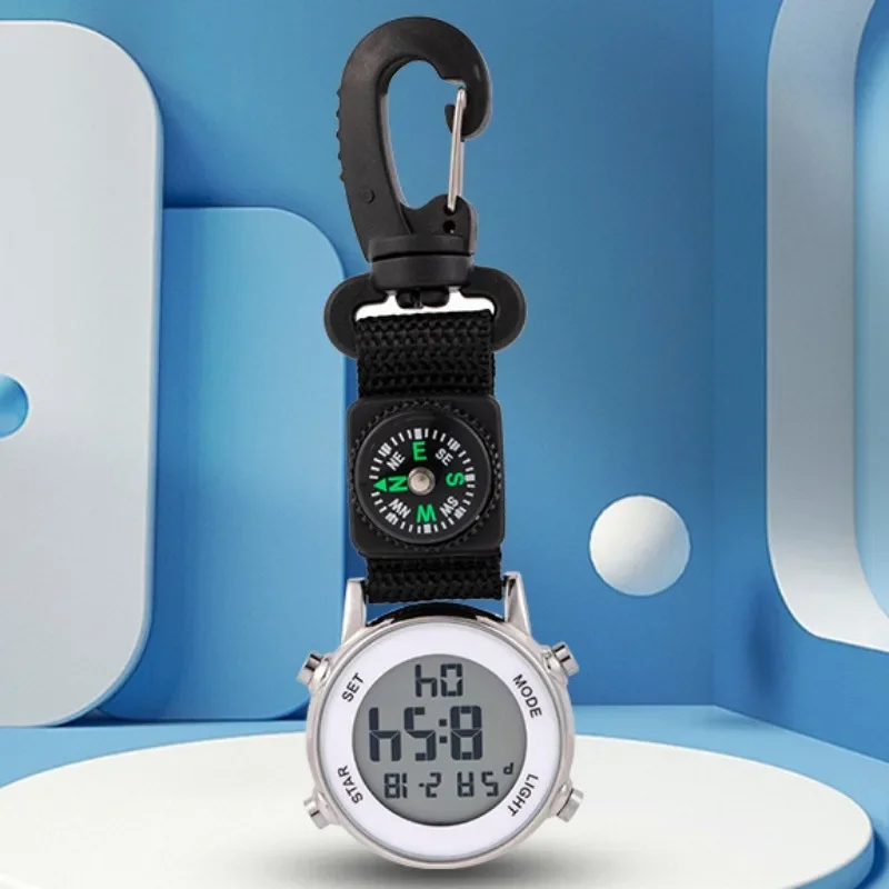 Mountaineering Man Clock Nylon Strap Fashion Simple Quartz Pocket Watch Glass Men's and Women's Sports Bag Compass Pocket Watch